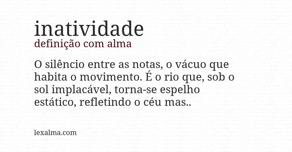 Definição com alma de inatividade