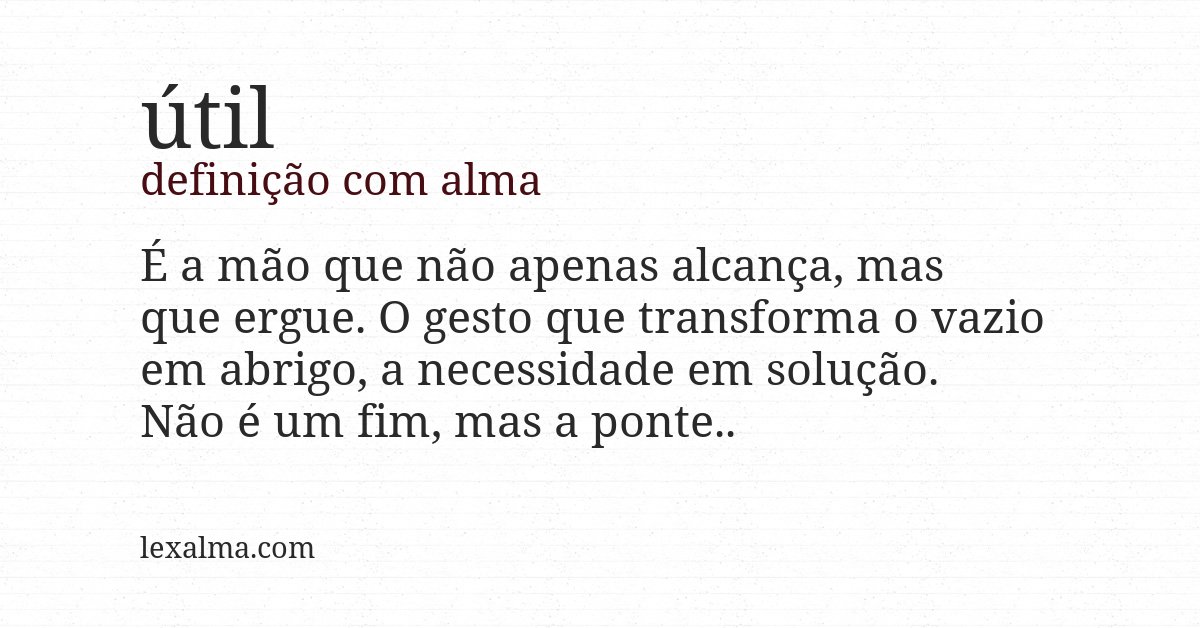 Definição com alma de útil