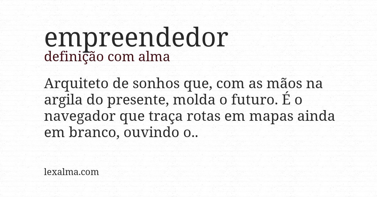 Definição com alma de empreendedor