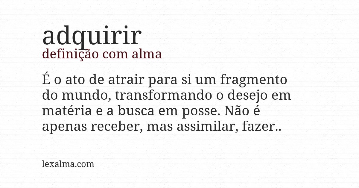 Definição com alma de adquirir