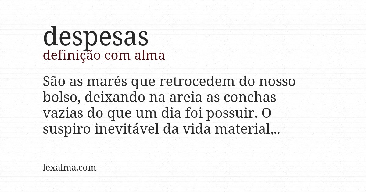 Definição com alma de despesas