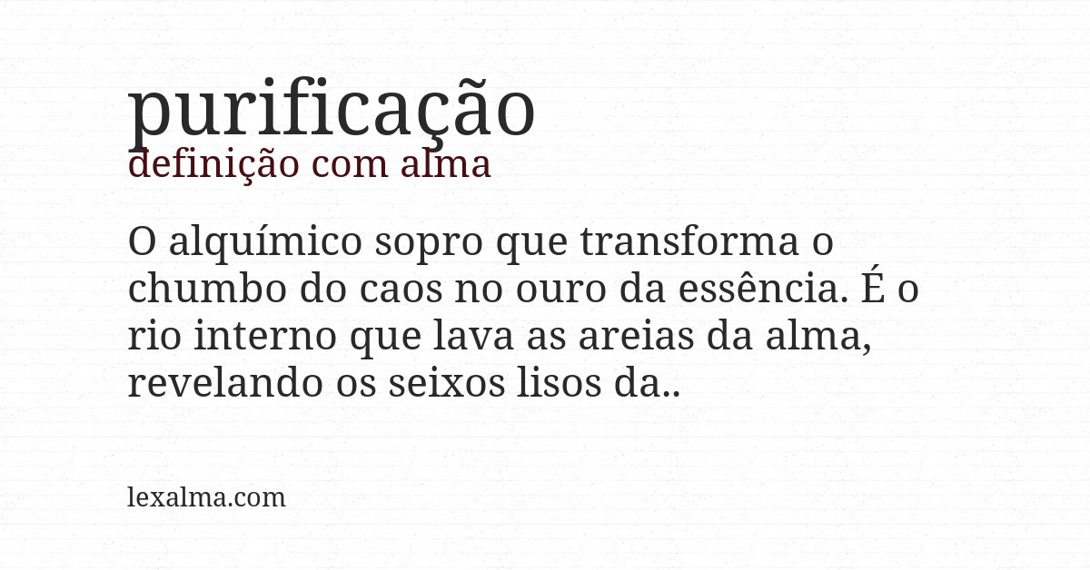 Definição com alma de purificação