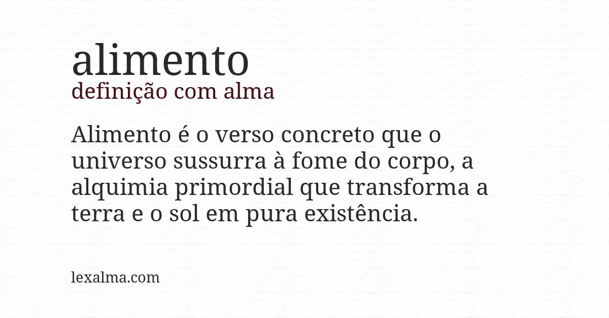 Definição com alma de alimento