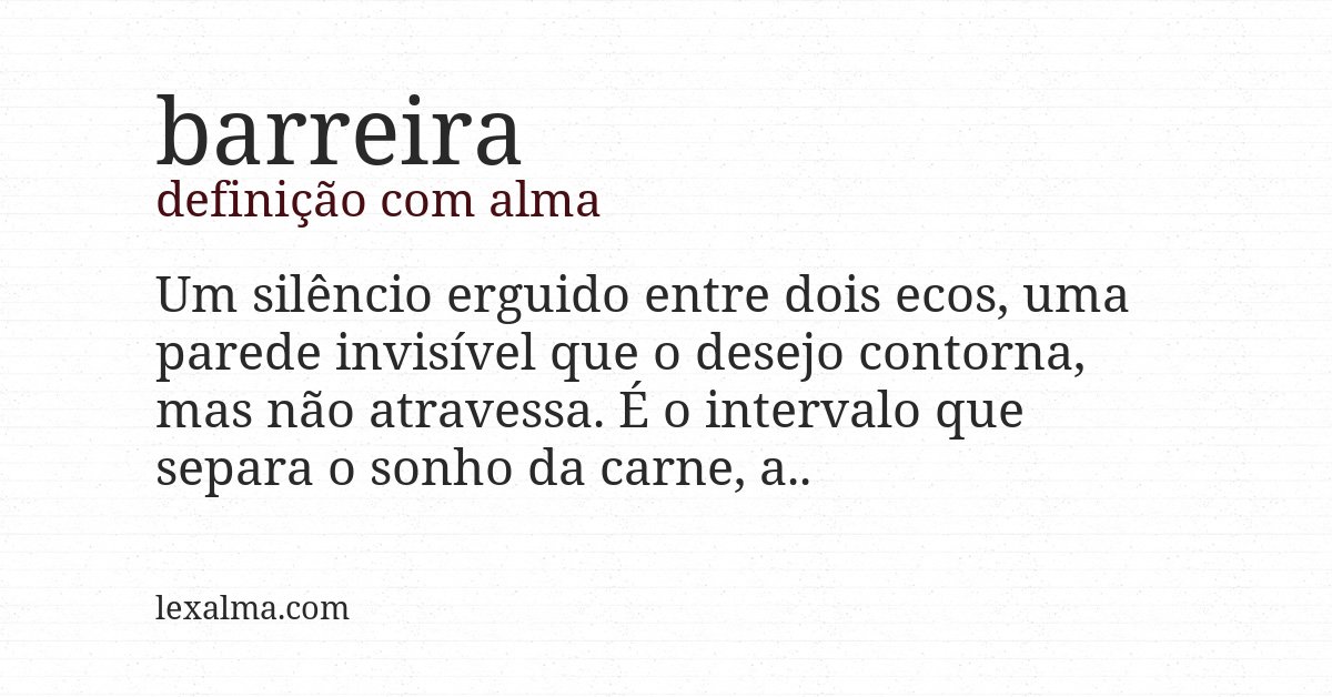Definição com alma de barreira