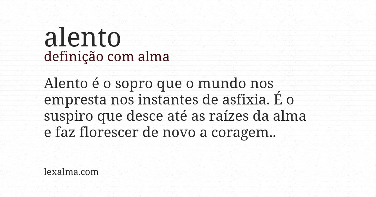 Definição com alma de alento