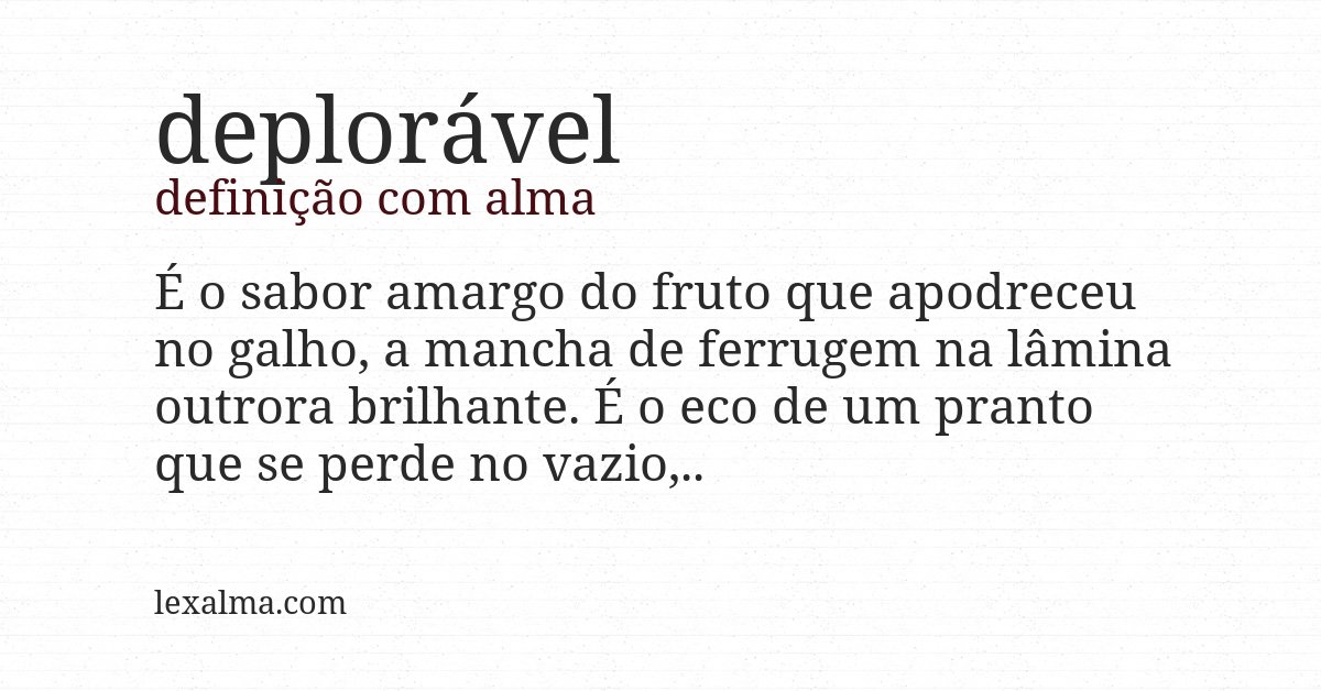 Definição com alma de deplorável