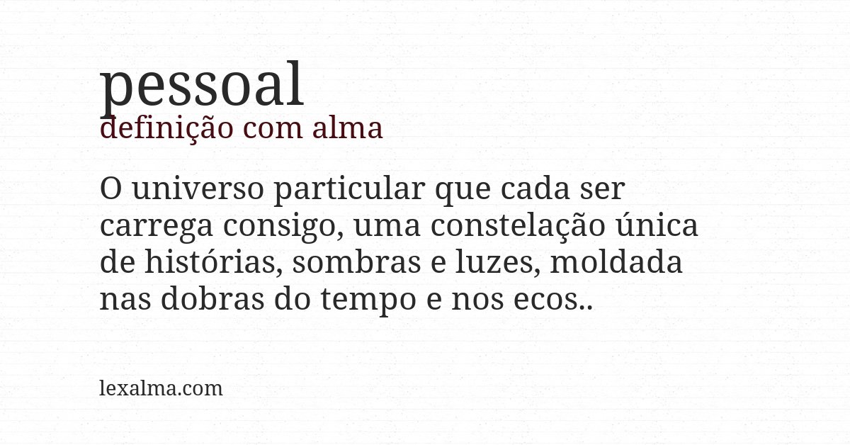 Definição com alma de pessoal