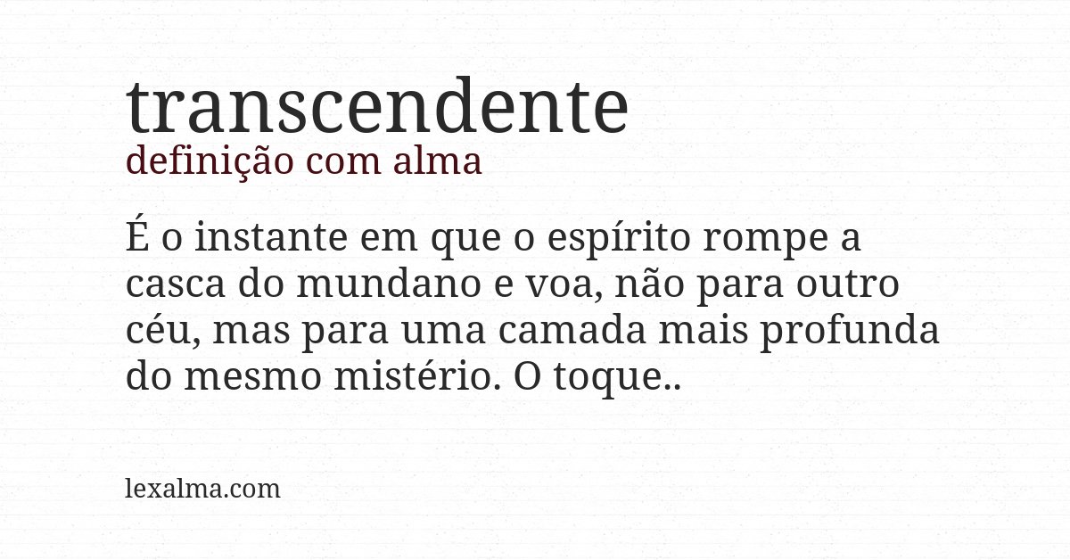 Definição com alma de transcendente
