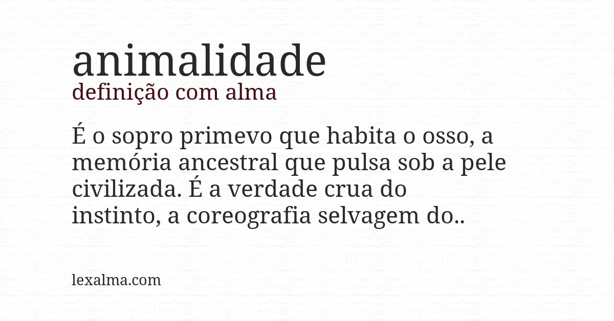 Definição com alma de animalidade