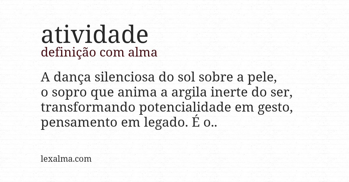 Definição com alma de atividade