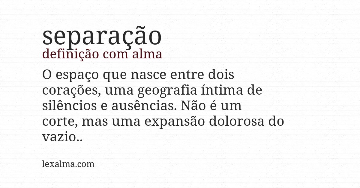 Definição com alma de separação
