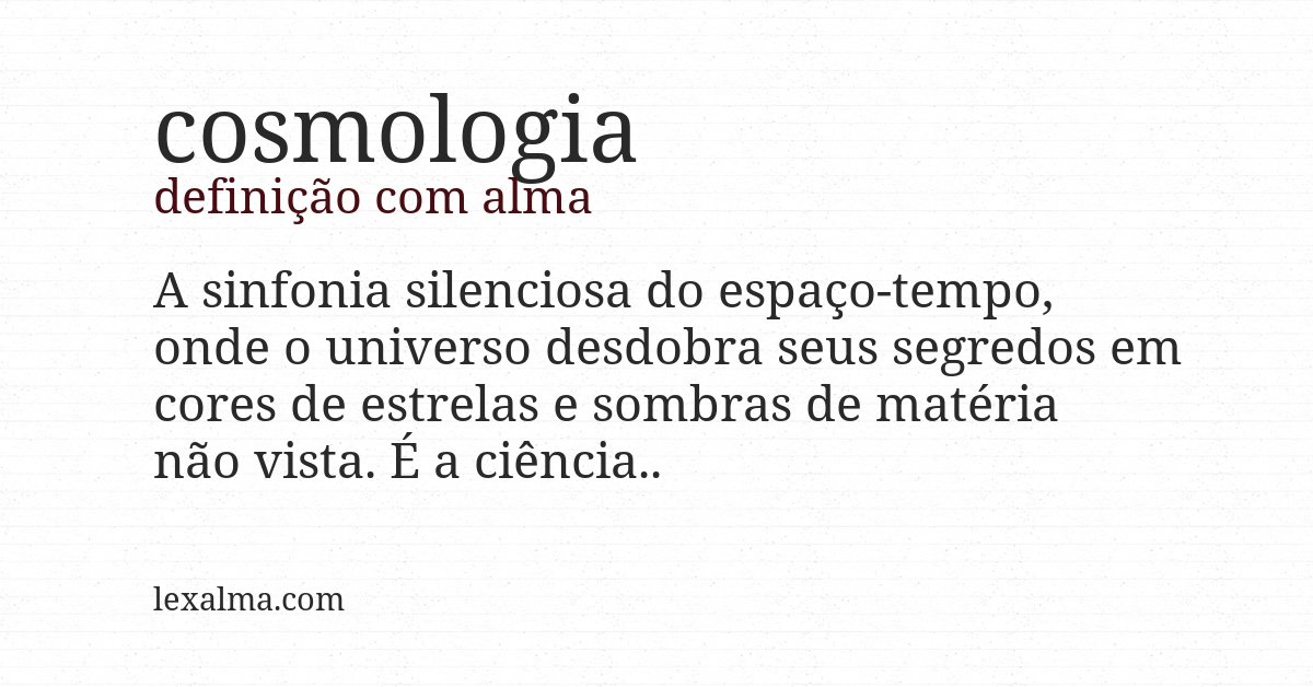 Definição com alma de cosmologia