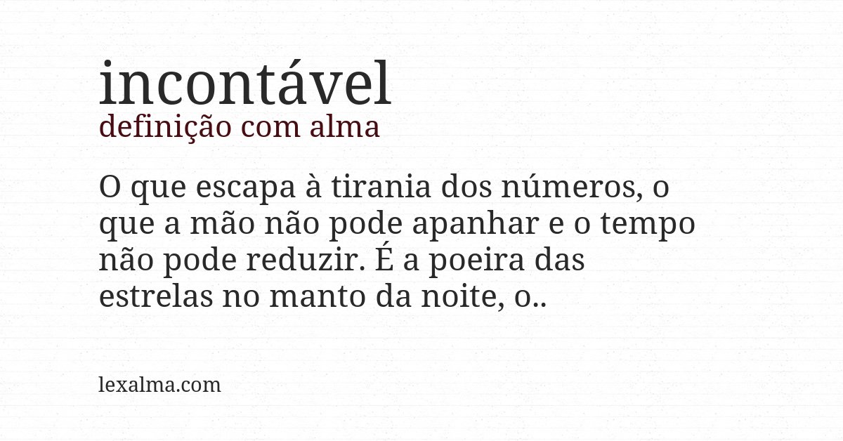 Definição com alma de incontável