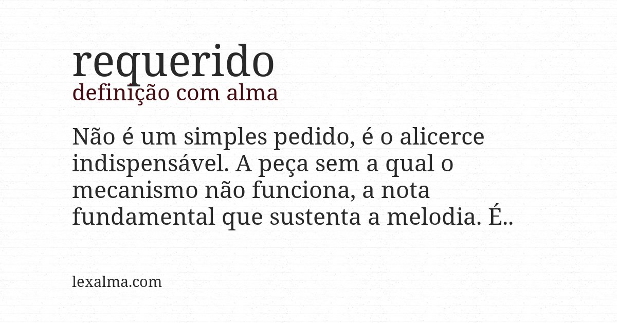 Definição com alma de requerido