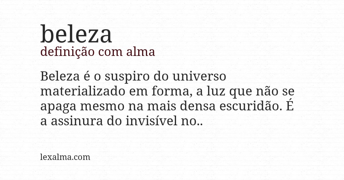 Definição com alma de beleza