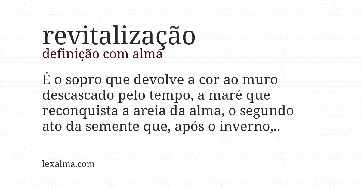 Definição com alma de revitalização
