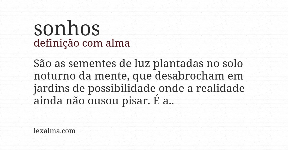 Definição com alma de sonhos