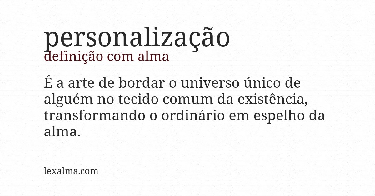 Definição com alma de personalização