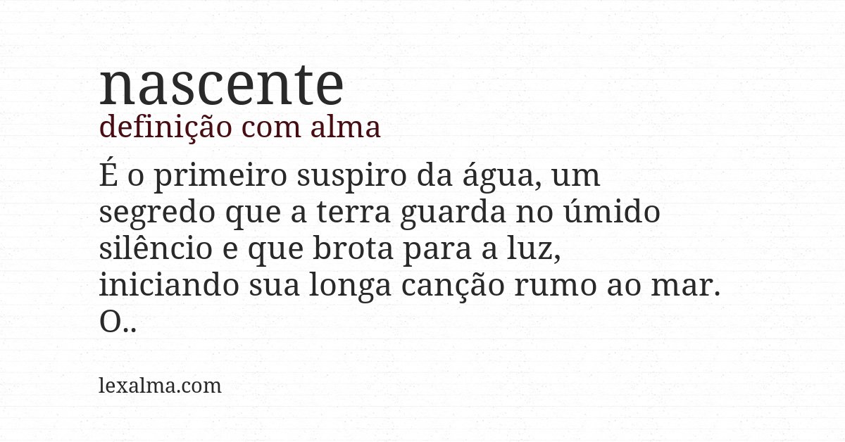 Definição com alma de nascente