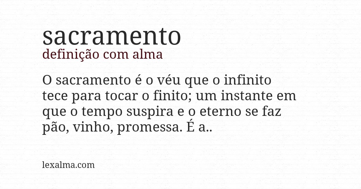 Definição com alma de sacramento