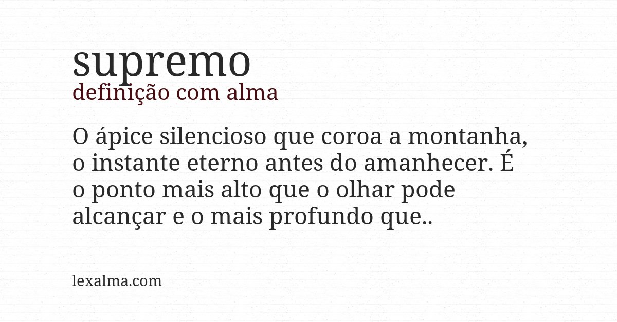 Definição com alma de supremo
