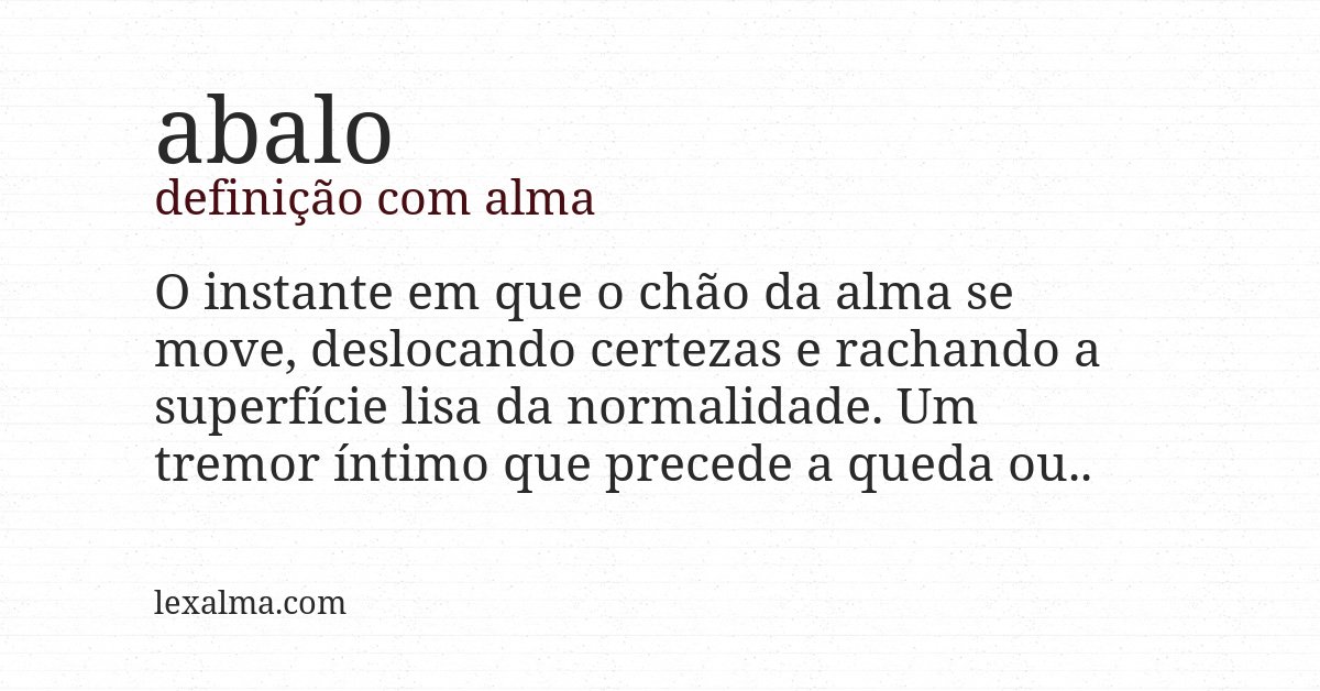 Definição com alma de abalo