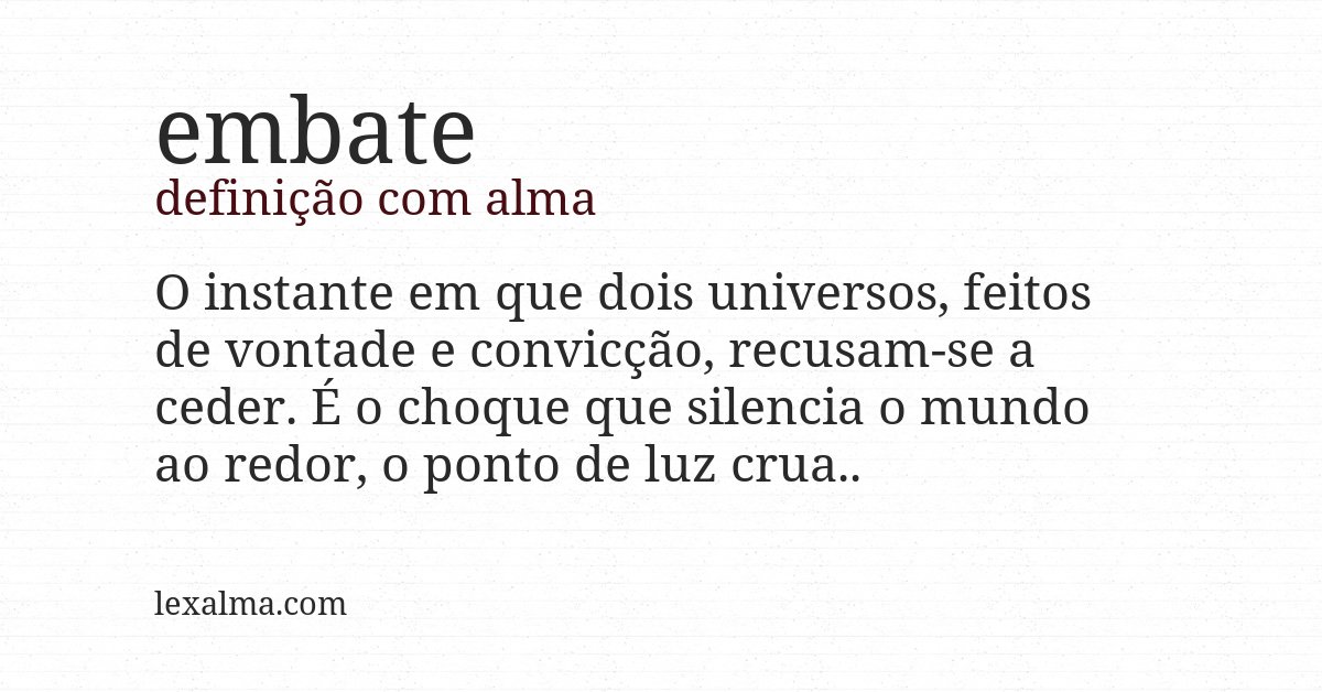 Definição com alma de embate