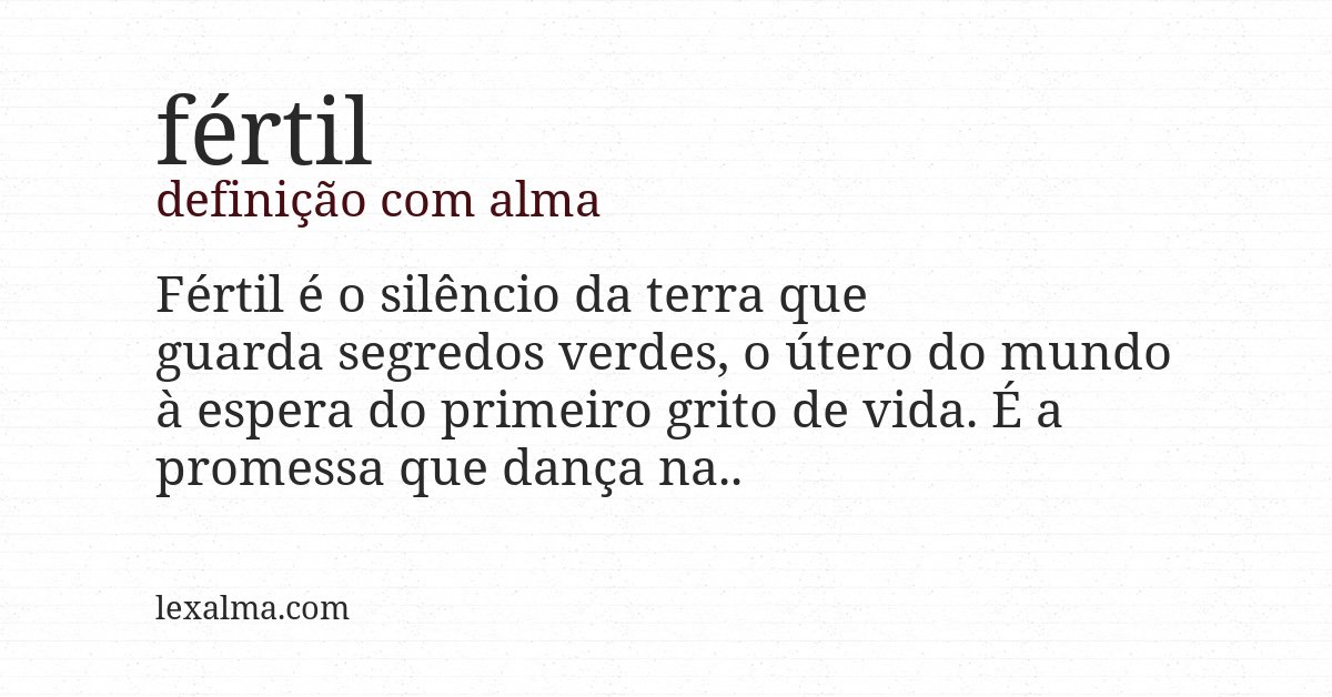 Definição com alma de fértil