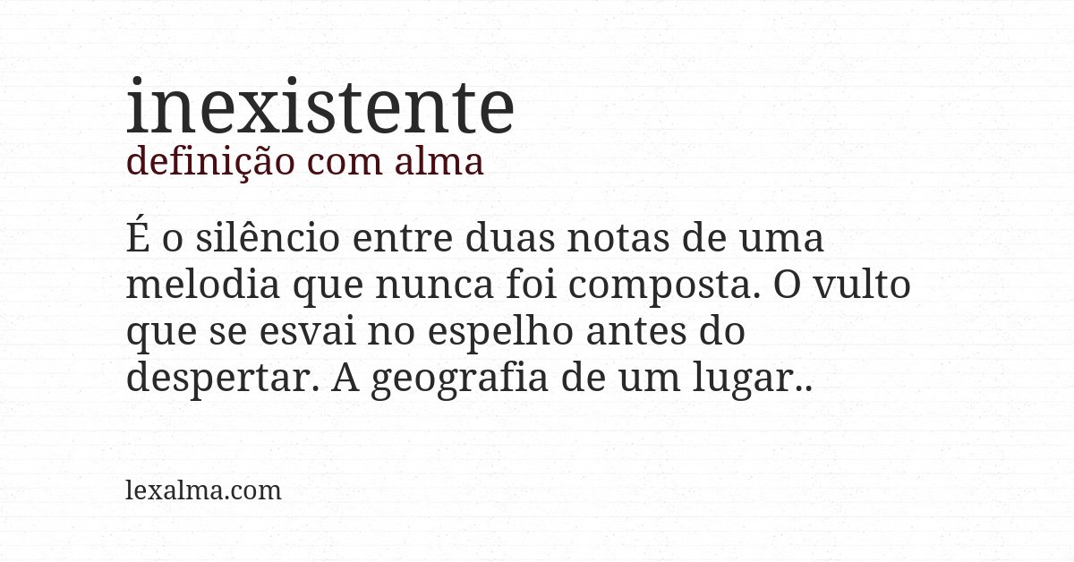 Definição com alma de inexistente