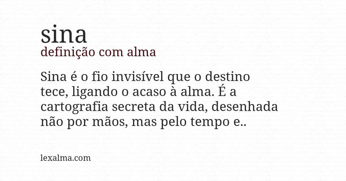 Definição com alma de sina