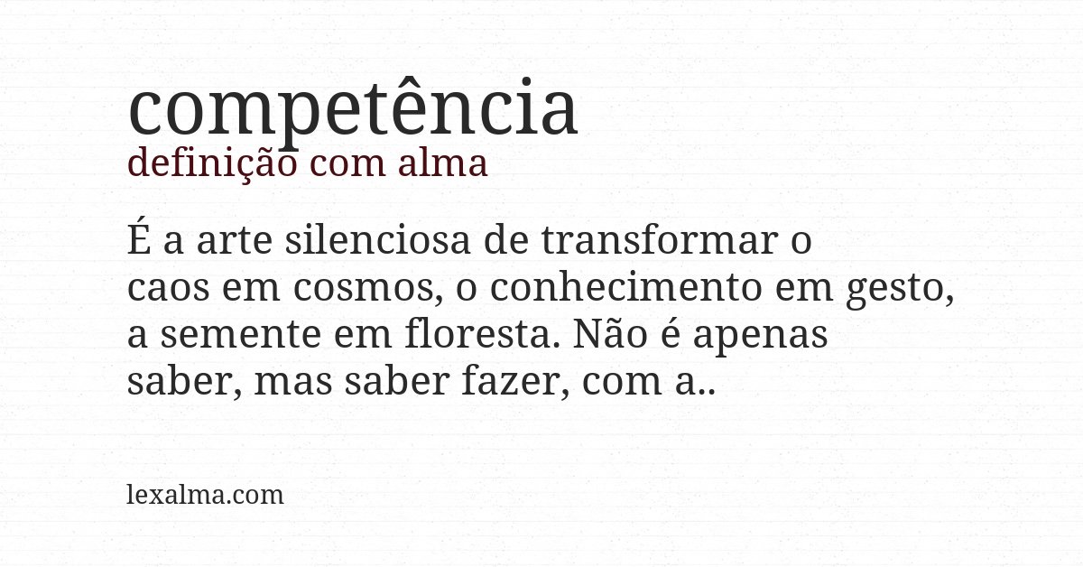 Definição com alma de competência