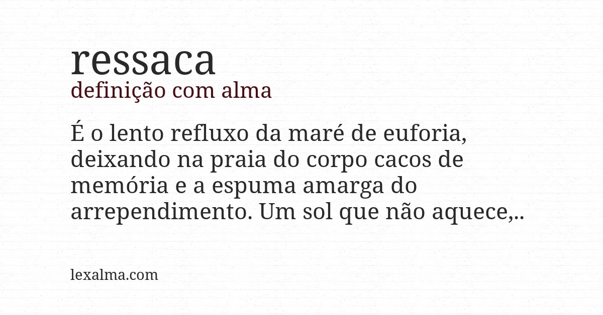 Definição com alma de ressaca