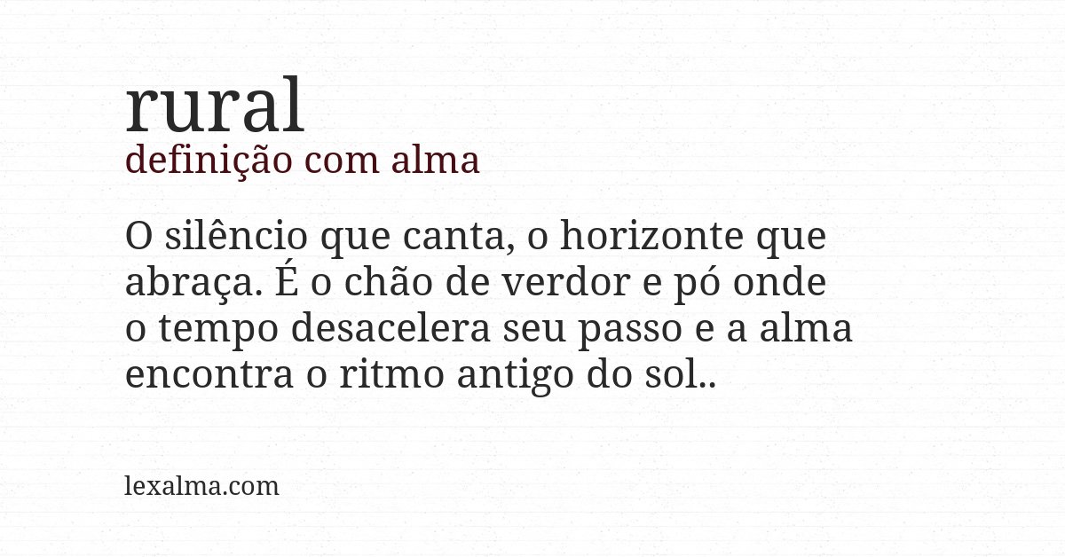Definição com alma de rural