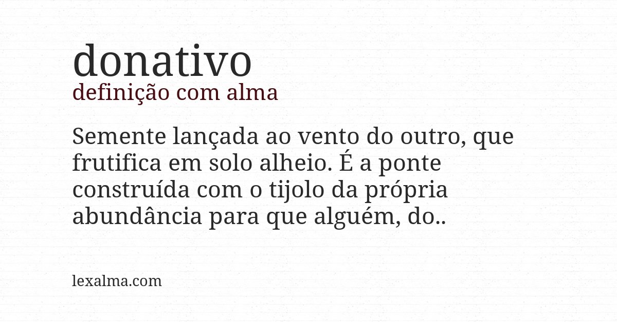 Definição com alma de donativo