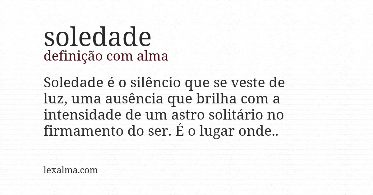 Definição com alma de soledade
