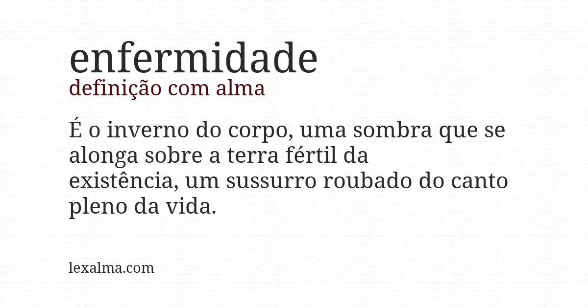 Definição com alma de enfermidade