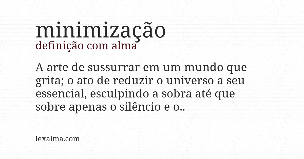 Definição com alma de minimização