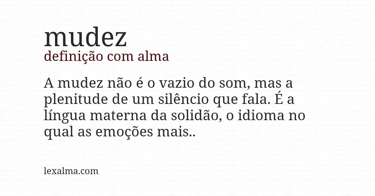 Definição com alma de mudez