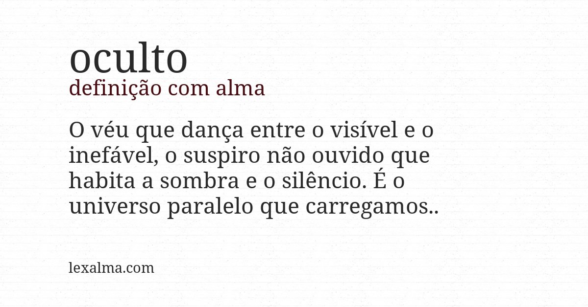 Definição com alma de oculto