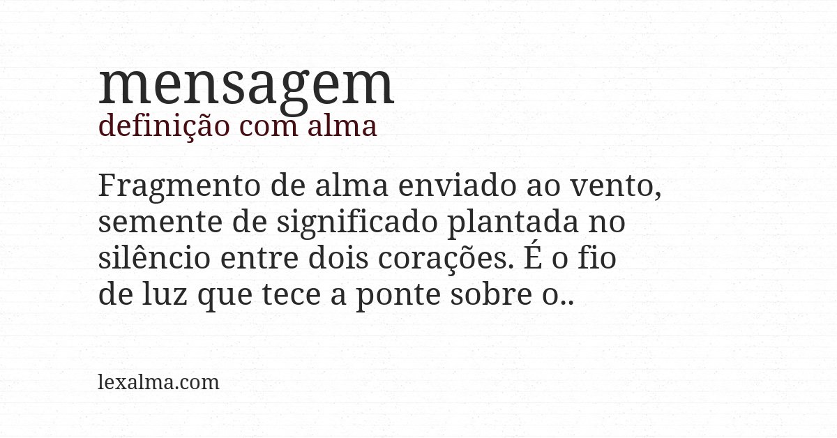 Definição com alma de mensagem