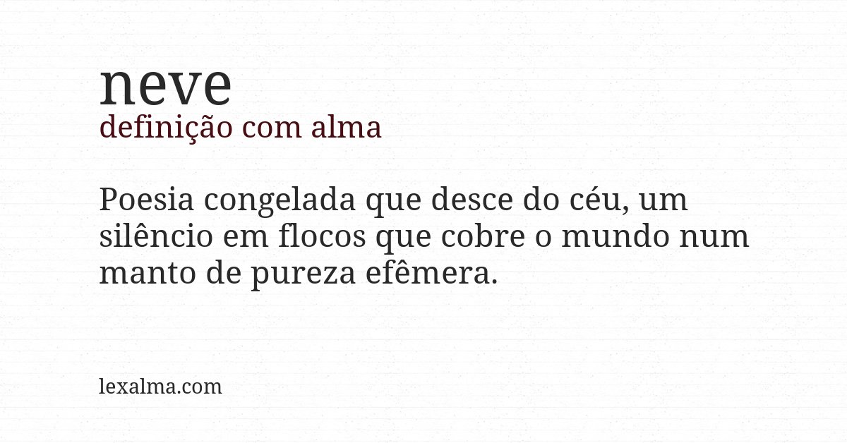 Definição com alma de neve