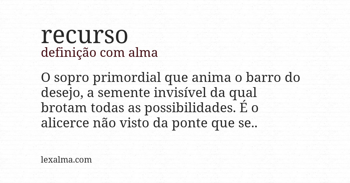 Definição com alma de recurso