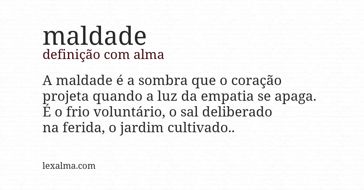 Definição com alma de maldade