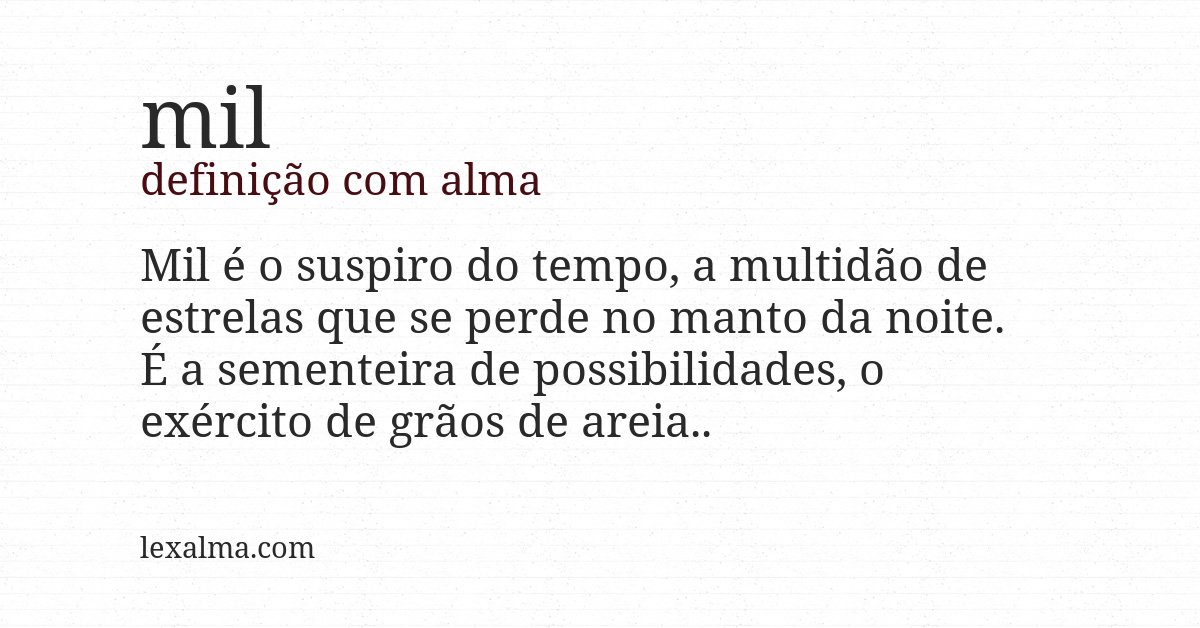 Definição com alma de mil