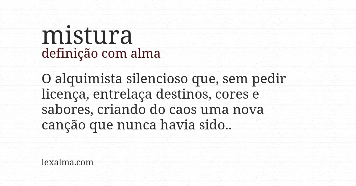 Definição com alma de mistura