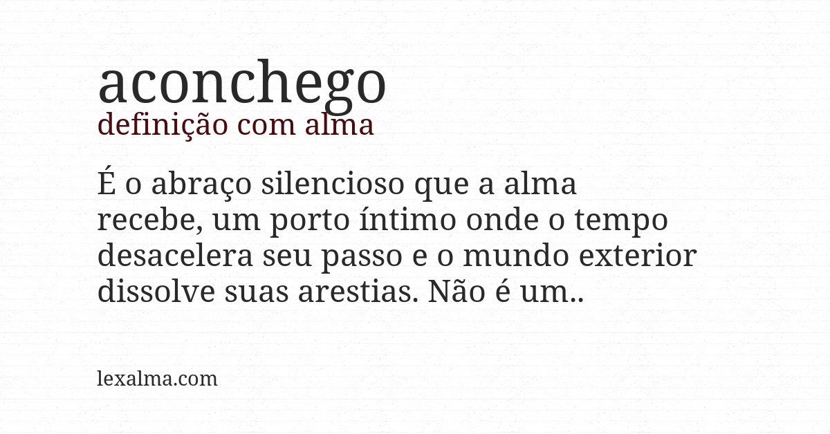 Definição com alma de aconchego