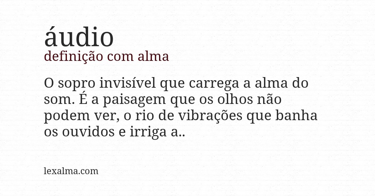 Definição com alma de áudio