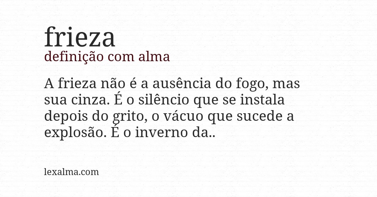Definição com alma de frieza