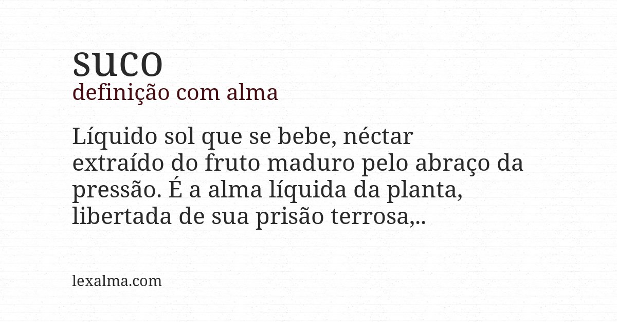 Definição com alma de suco