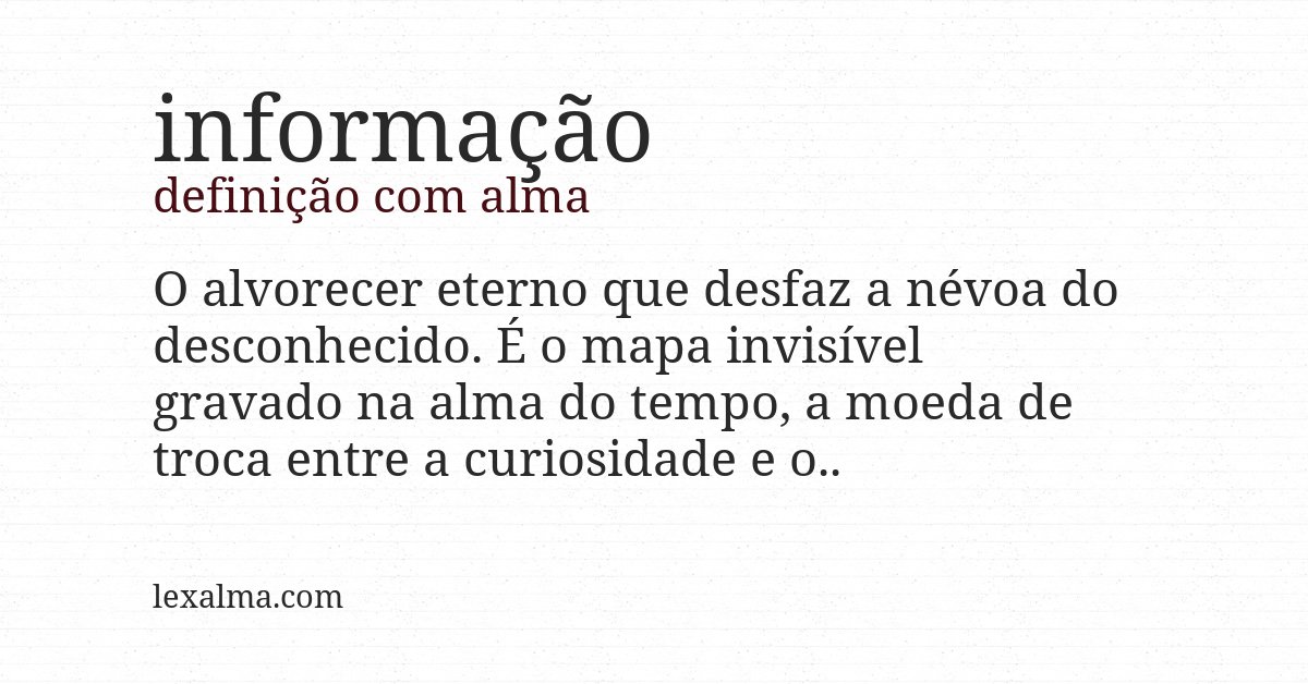 Definição com alma de informação
